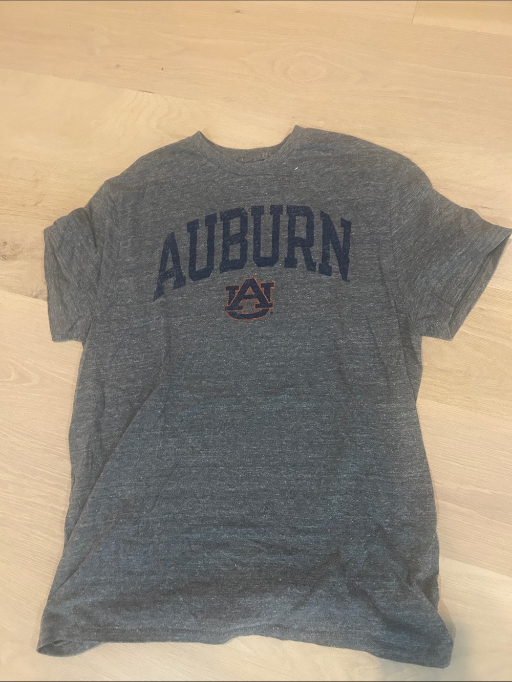 Rivalry Threads Auburn Gray Short Sleeve Tee with Navy & Orange Logo